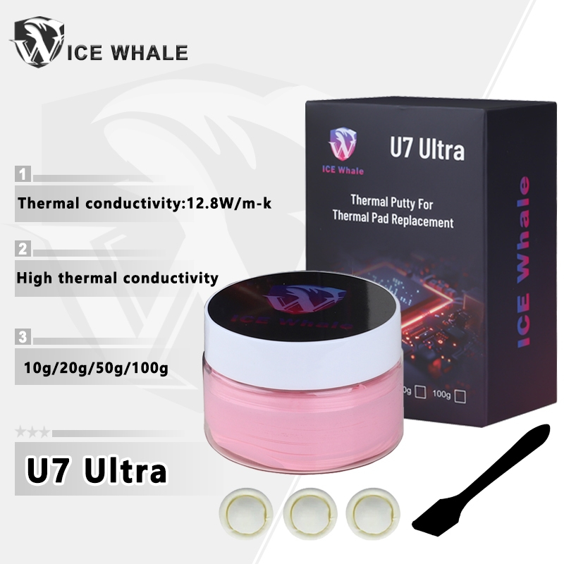 ICE Whale U7 Ultra Thermal Putty สําหรับ VGA GPU IC โปรเซสเซอร์ Rapid Cooling แผ่นความร้อนเปลี่ยนความร้อนการปิดกั้น Putty ประสิทธิภาพสูง