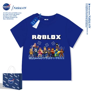 NASA เสื้อยืดเด็ก Roblox แขนสั้น ผ้าฝ้าย 100% เสื้อยืดเด็กผู้ชาย นุ่มสบาย ระบายอากาศดี คุณภาพดี