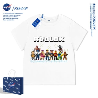 NASA เสื้อยืดเด็ก Roblox แขนสั้น ผ้าฝ้าย 100% เสื้อยืดเด็กผู้ชาย นุ่มสบาย ระบายอากาศดี คุณภาพดี