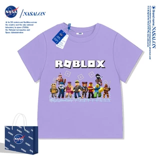 NASA เสื้อยืดเด็ก Roblox แขนสั้น ผ้าฝ้าย 100% เสื้อยืดเด็กผู้ชาย นุ่มสบาย ระบายอากาศดี คุณภาพดี