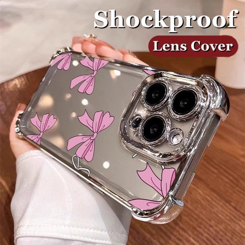 SAMSUNG สีชมพูผีเสื้อปมสําหรับSamsung S25 S25ULTRA S21FE Ultra S21 Ultra S23FE S22 S21 Plus A73 เคสโ