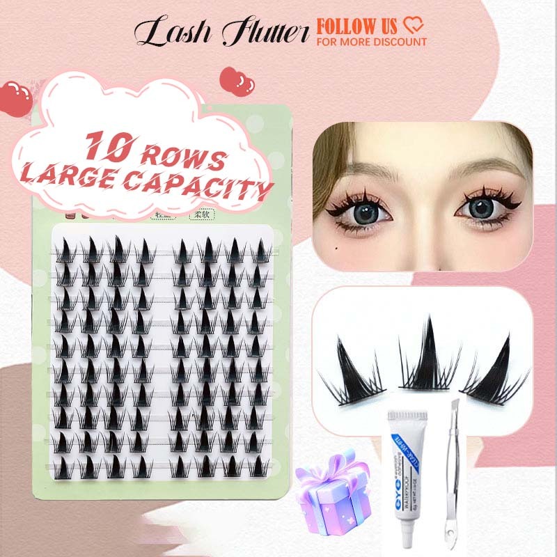 Naughty Elf ขนตาปลอม Segment คอสเพลย์อะนิเมะขนตาการ์ตูนหนาหยิกเย็นสไตล์น่ารัก