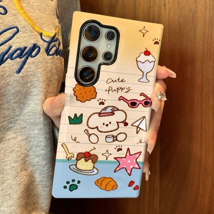 ประเภทการ์ตูนเคสป้องกันสองในหนึ่งเดียวเหมาะสําหรับ Samsung su22u s23 plus s23FE s24 s25 plus A55 A56