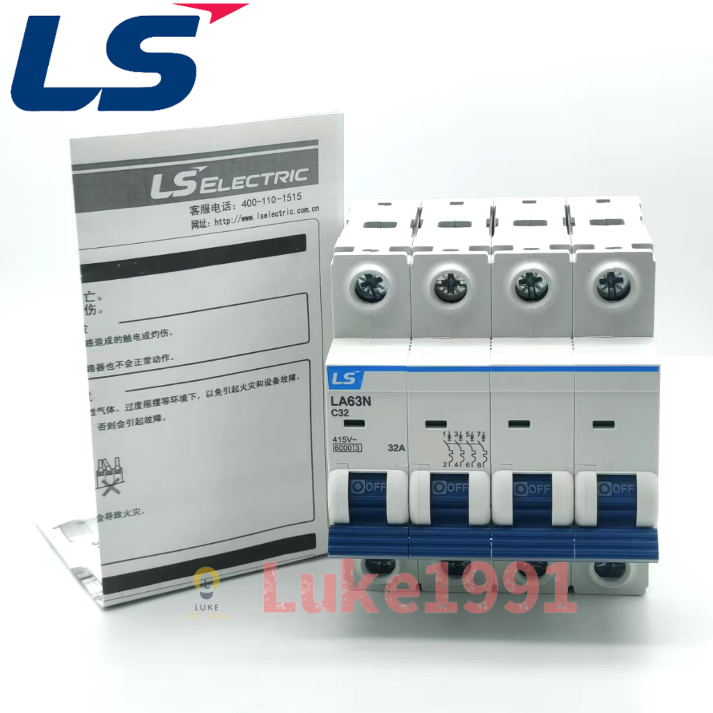 LS ไมโครเซอร์กิตเบรกเกอร์ Type C, Type D BK63N-1P 2P BK63N-3P 4P สวิตช์อากาศ LA63N