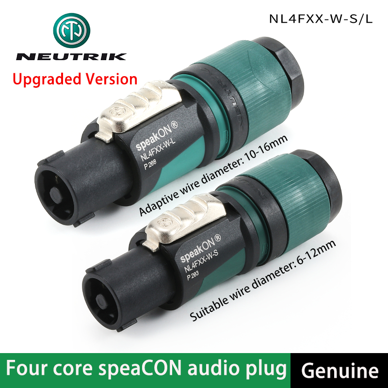 Neutrik NL4FXX-W-L หัว connector สปีคคอนสำหรับสายลำโพง 4 ขา ระบบ Quick Lock คุณภาพสูง สีเขียวเข้ม