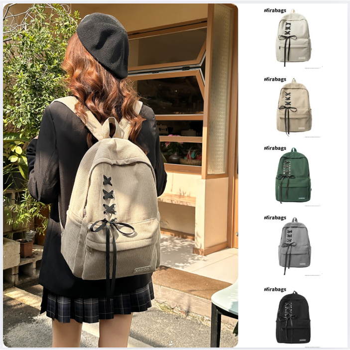 Mirabags Ready stock Backpack กระเป๋าเป้นักเรียน ความจุขนาดใหญ่ กระเป๋าเดินทางกันน้ําอเนกประสงค์น้ําหนักเบา