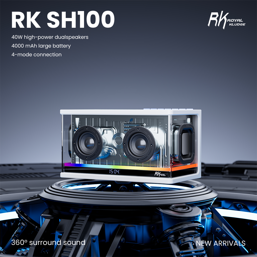 Royal Kludge RK SH100 ปุ่มมัลติฟังก์ชั่น RGB สีขาว Tws ลําโพงบลูทูธสี่โหมด ราคา ถูกที่สุด ดีลบีเคเค แกลเลอรีภาพที่ 2
