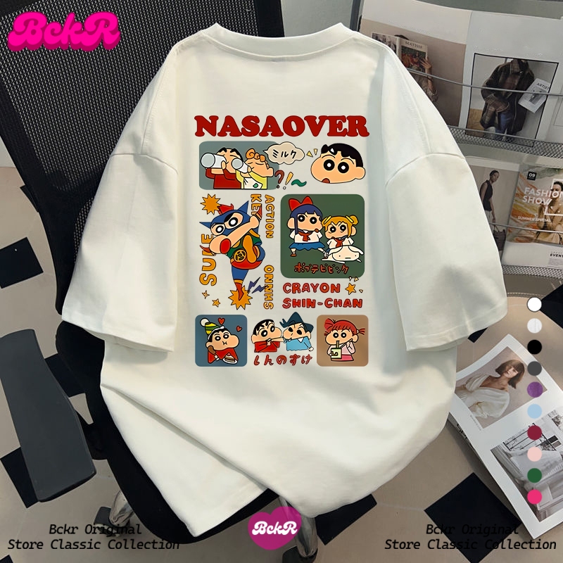 【จัดส่งตลอด 24ชั่วโมง】🔥BCKR สไตล์พรีพี เสื้อชินจัง คอกลมเสื้อ👦🏻ชุดหน้าร้อนoversize เสื้อผญเสื้YG1000