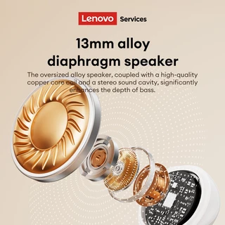 Lenovo YF02 หูฟังแบบมีสายและหูฟังกึ่งอินเอียร์พร้อมไดรเวอร์เบส 13 มม. และไมโครโฟน HD พร้อมสายเคเบิลฟรี Tangled