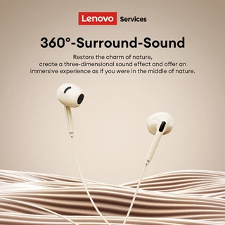 Lenovo YF02 หูฟังแบบมีสายและหูฟังกึ่งอินเอียร์พร้อมไดรเวอร์เบส 13 มม. และไมโครโฟน HD พร้อมสายเคเบิลฟรี Tangled