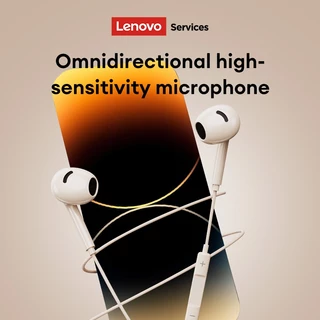 Lenovo YF02 หูฟังแบบมีสายและหูฟังกึ่งอินเอียร์พร้อมไดรเวอร์เบส 13 มม. และไมโครโฟน HD พร้อมสายเคเบิลฟรี Tangled