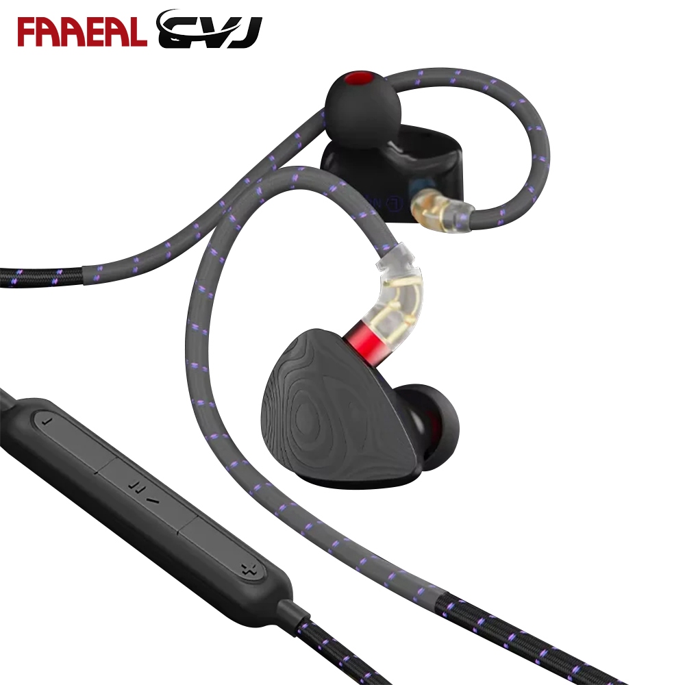 FAAEAL CVJ ใหม่ Night-Elf ชุดหูฟัง Balanced Sound HiFi Monitor ลดเสียงรบกวนหูฟังเพลงสามไดร์เวอร์หน่ว