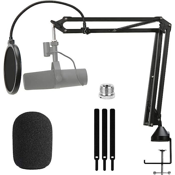 Shure SM7B Boom Arm พร้อม Pop Filter - Heavy Duty Shure SM7B Stand, Suspension Mic Boom Arm Scissor 