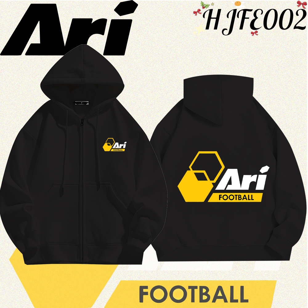 เสื้อฮู้ด Ari Football Jersey ฮู้ดแขนยาว Cotton Fashion ไม่หดตัวหรือยับ Zipper Hoodie