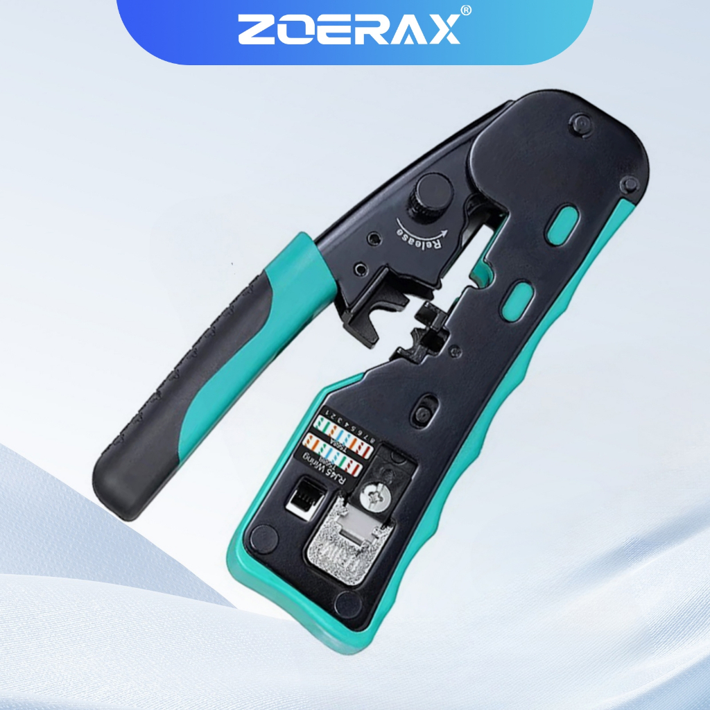 Zoerax คีมย้ําหางปลา rj45 Cat5e Cat6 Cat6a Cat7 สําหรับ RJ11 RJ12 RJ45