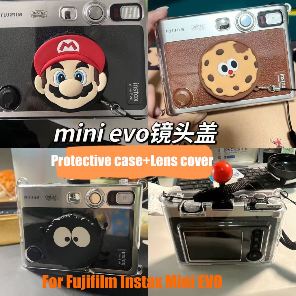 [ใหม่] การ์ตูนน่ารักโปร่งใสป้องกันกรณีฝาครอบเลนส์สําหรับ Fujifilm Instax Mini EVO