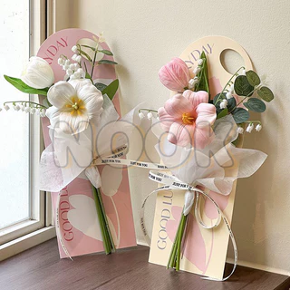 กระดาษรองช่อดอกไม้ เจาะรูหิ้ว กระดาษหนา การ์ดใส่ดอกไม้ DIY สไตล์เกาหลี น่ารัก สำหรับงานฝีมือ