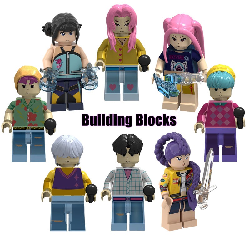 Rumi KPop Demon Hunters Action Figure ชุด HUNTRIX Saja Boys Building Blocks Minifigures รุ่นสะสม – โปรปัง
