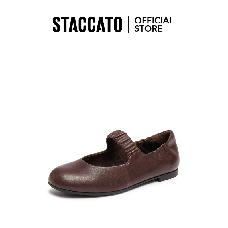 <Vera Basic> （ขนาดไซส์เล็กกว่าปกติ）Staccato Women's Ballet Flat Court Shoes รองเท้าบัลเล่ต์ หัวกลม รองเท้าส้นตึก EGC02 EA923