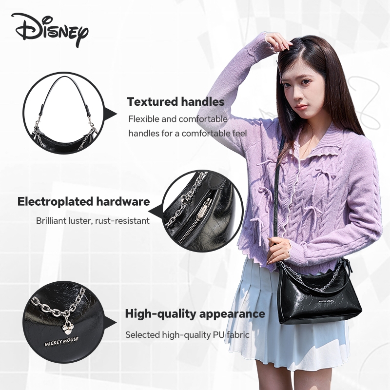 Disney Women's Bag Black แบบสะพายไหล่และขวางตัว แท้ 100% - รูปที่ 6