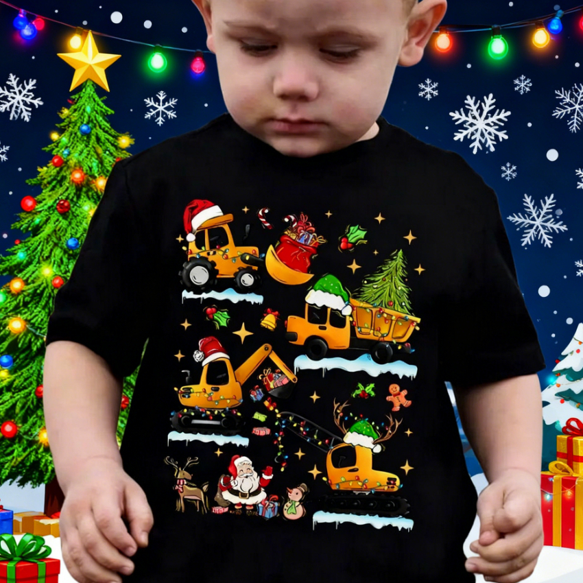 2-10ปี พร้อมส่ง เสื้อยืดเด็กคริสต์มาส สีแดงลายกวางซานต้า ผ้าฝ้ายบริสุทธิ์ Unisex