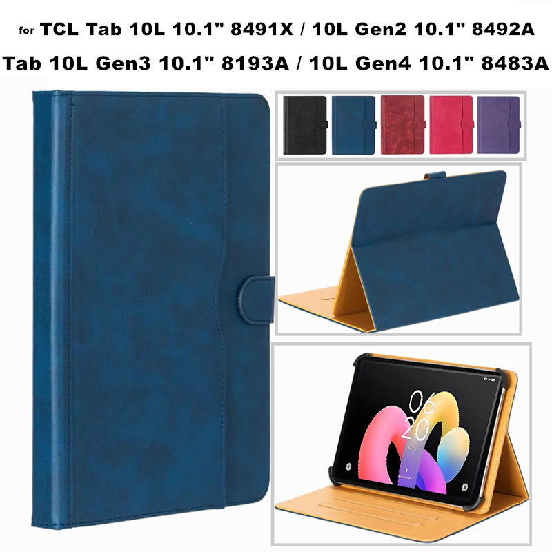 for TCL Tab 10L Gen2/Gen3/Gen4 10.1 8491X 8492A 8493A 8193A 8483A Universal Case Multi-Angle Viewing Shockproof Tablet Flip Leather Stand Cover