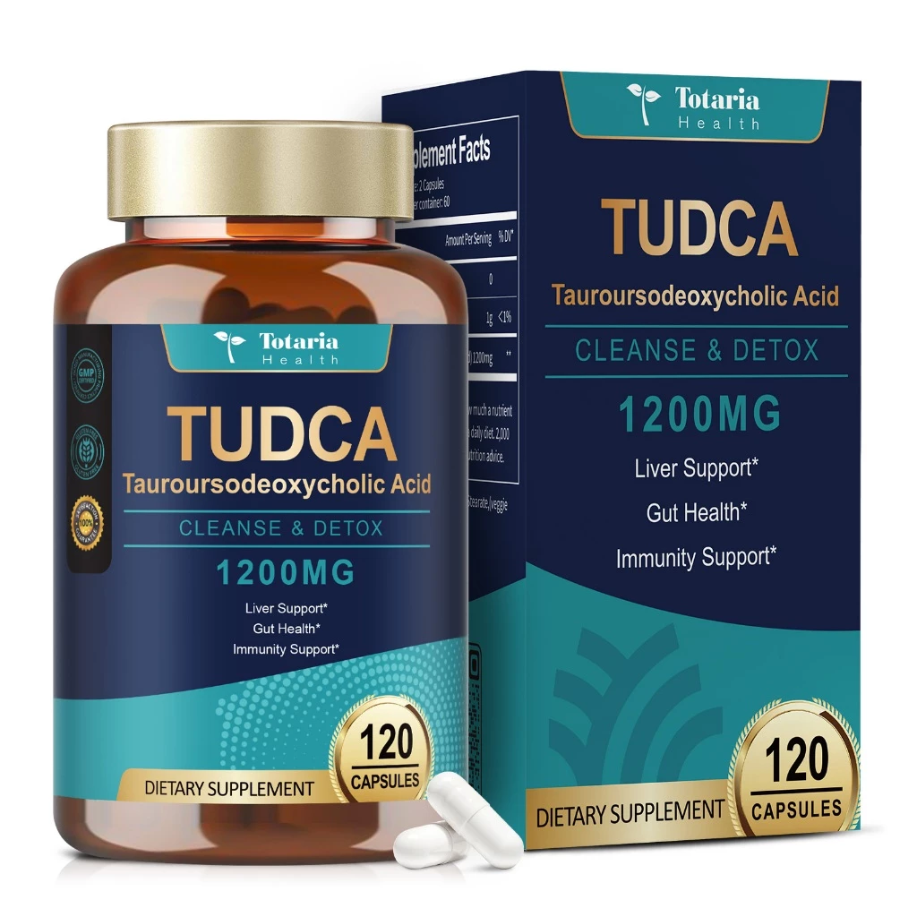 Totaria Tudca อาหารเสริมตับเกลือน้ําดีที่แข็งแกร่งรองรับตับดีท็อกซ์และทําความสะอาดตับและถุงน้ําดีสูตรสุขภาพ
