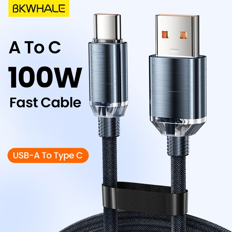 BKWHALE 100W Super Fast สายชาร์จ 6A สาย USB Type C Data Wire USB C Trubo สายชาร์จสําหรับ Xiaomi Huawei