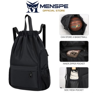 MENSPE กระเป๋าเป้สะพายหลังแบบมีเชือกกีฬา Unisex แฟชั่นกันน้ํ…
