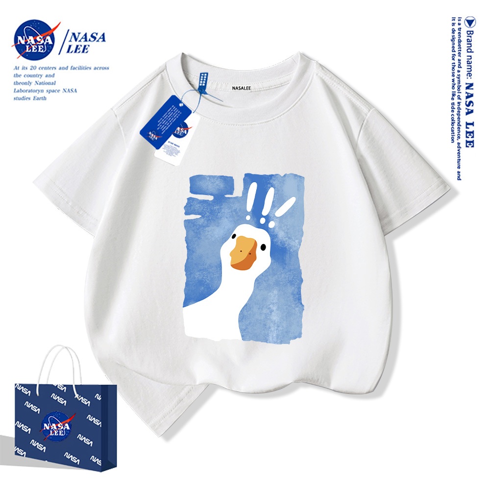 เสื้อยืดเด็กลายการ์ตูน NASA ผ้าcotton นุ่มและสบาย นุ่มสบาย เสื้อผ้าเด็กผู้ชาย ผู้หญิง