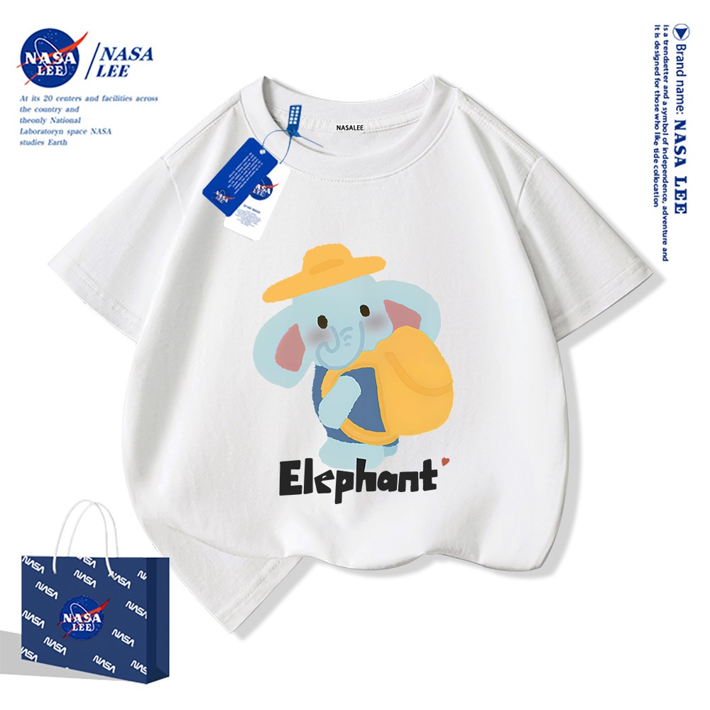 2024 สินค้าใหม่! NASAเสื้อยืดคอกลมผ้าฝ้ายแท้สไตล์เกาหลี สำหรับเด็กชายและเด็กหญิง เสื้อยืดเด็กแขนสั้น