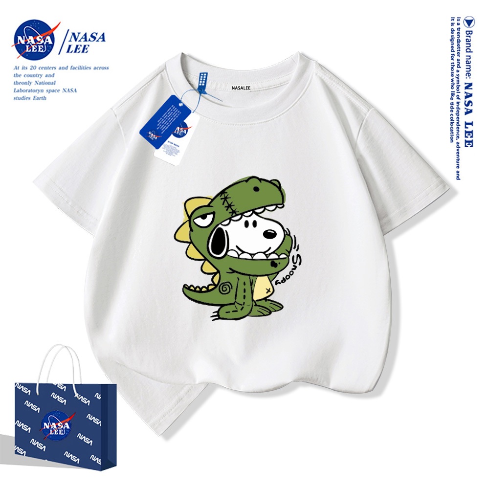 NASAเสื้อยืดเด็กแขนสั้น ลายพิมพ์น่ารัก ผ้าคอตตอน สไตล์เกาหลี สำหรับเด็กผู้ชาย