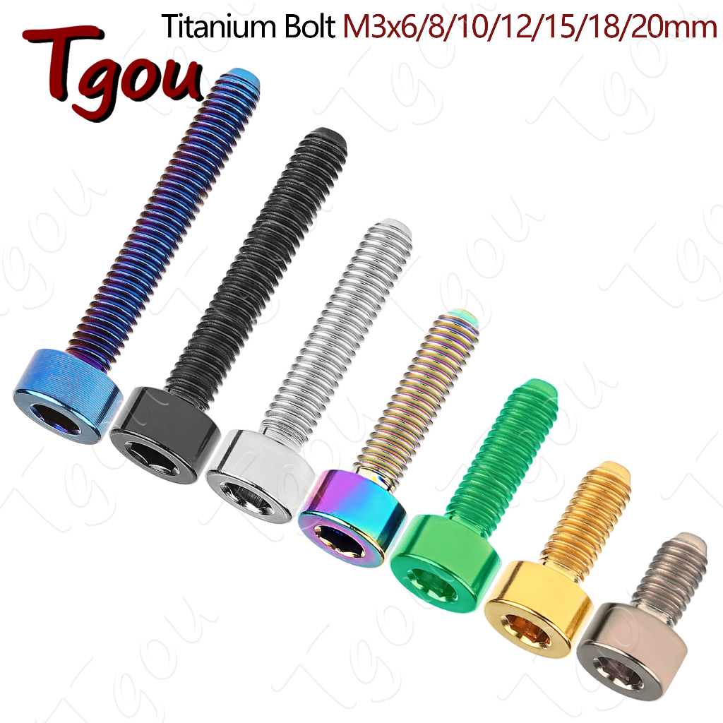 Tgou Titanium Bolt M3x6/8/10/12/15/18/20 มม.Alen Key Stigma สกรูสําหรับการบินรุ่นจักรยาน