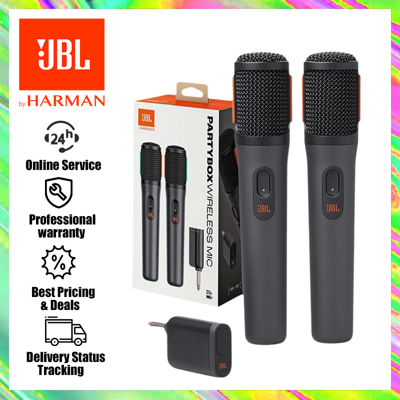 JBL PartyBox Wireless Mic - ไมโครโฟนไร้สายดิจิตอลสองตัว ออกแบบมาสําหรับใช้กับลําโพง JBL PartyBox