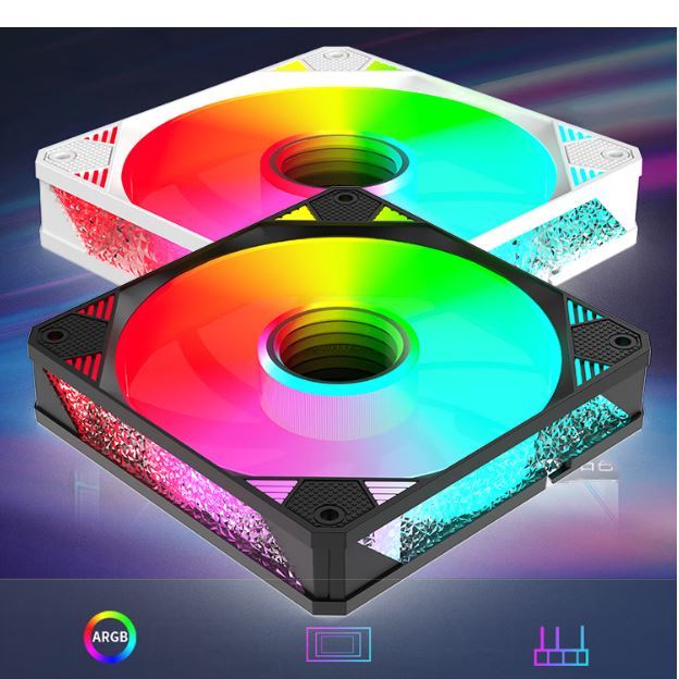 ZIYI PRISM X 120mm พัดลมเคส PWM ARGB ย้อนกลับปกติ