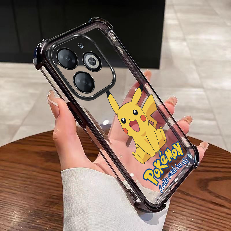 Infinix Smart 8 Pro smart8 X6525 X6525D X6525B น่ารัก Pokemon Candy Color Air Cushion Cover Anti-Dro