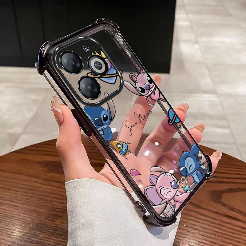 Infinix Smart 8 Pro smart8 X6525 X6525D X6525B Custom ชื่อป้องกันกรณี Stitch กันกระแทก Clear Air Cus