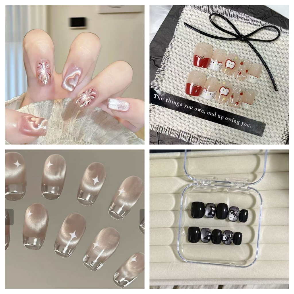 พระเจ้า 10 แผ่นปิดตาแมวการ์ตูน, ตาแมวสีแดง, เล็บสุนัข, แผ่นแปะเล็บแฮนด์เมด, เล็บเทียม