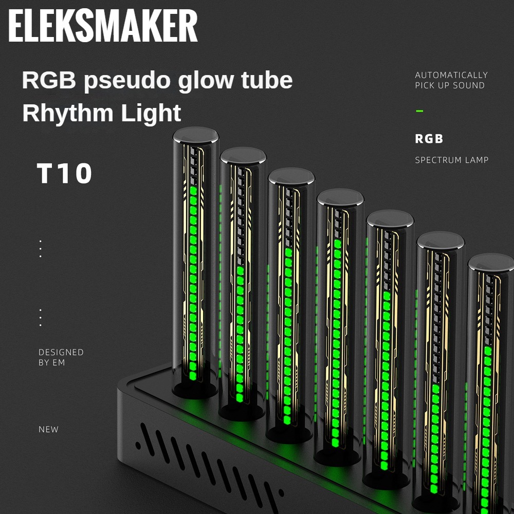 EleksMaker 10 หลอด ไฟ RGB ตั้งโต๊ะ เกมมิ่ง รับเสียง เพลง แสงตามจังหวะ เสริมบรรยากาศ ไฟตกแต่ง โต๊ะคอม