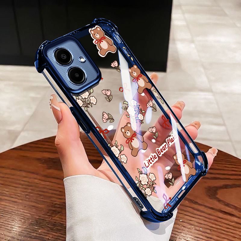 VRQR สําหรับ Samsung Galaxy A07 A06 4G 5G A05S A05 A04 A03 หมีน้อยและแมวโปร่งใสกันกระแทกโทรศัพท์ป้องกันกรณี ราคา ถูกที่สุด ดีลบีเคเค แกลเลอรีภาพที่ 3