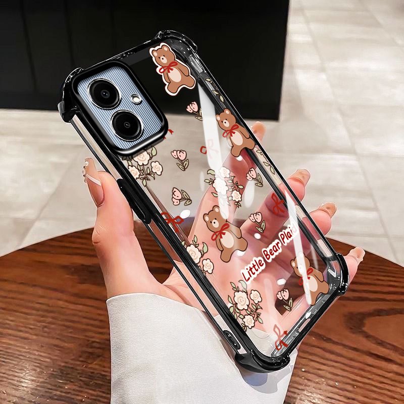 VRQR สําหรับ Samsung Galaxy A07 A06 4G 5G A05S A05 A04 A03 หมีน้อยและแมวโปร่งใสกันกระแทกโทรศัพท์ป้องกันกรณี ราคา ถูกที่สุด ดีลบีเคเค แกลเลอรีภาพที่ 4