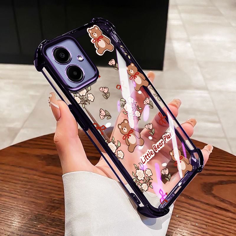 VRQR สําหรับ Samsung Galaxy A07 A06 4G 5G A05S A05 A04 A03 หมีน้อยและแมวโปร่งใสกันกระแทกโทรศัพท์ป้องกันกรณี ราคา ถูกที่สุด ดีลบีเคเค แกลเลอรีภาพที่ 5