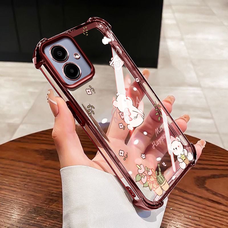 VRQR สําหรับ Samsung Galaxy A07 A06 4G 5G A05S A05 A04 A03 หมีน้อยและแมวโปร่งใสกันกระแทกโทรศัพท์ป้องกันกรณี ราคา ถูกที่สุด ดีลบีเคเค แกลเลอรีภาพที่ 6