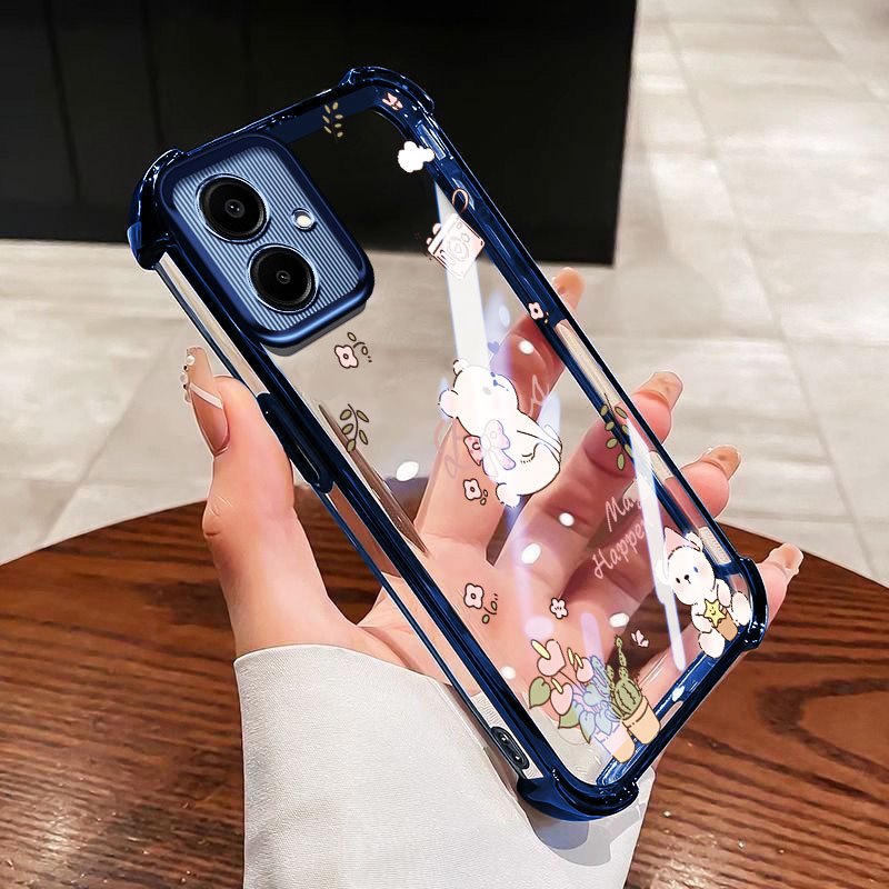 VRQR สําหรับ Samsung Galaxy A07 A06 4G 5G A05S A05 A04 A03 หมีน้อยและแมวโปร่งใสกันกระแทกโทรศัพท์ป้องกันกรณี ราคา ถูกที่สุด ดีลบีเคเค แกลเลอรีภาพที่ 7