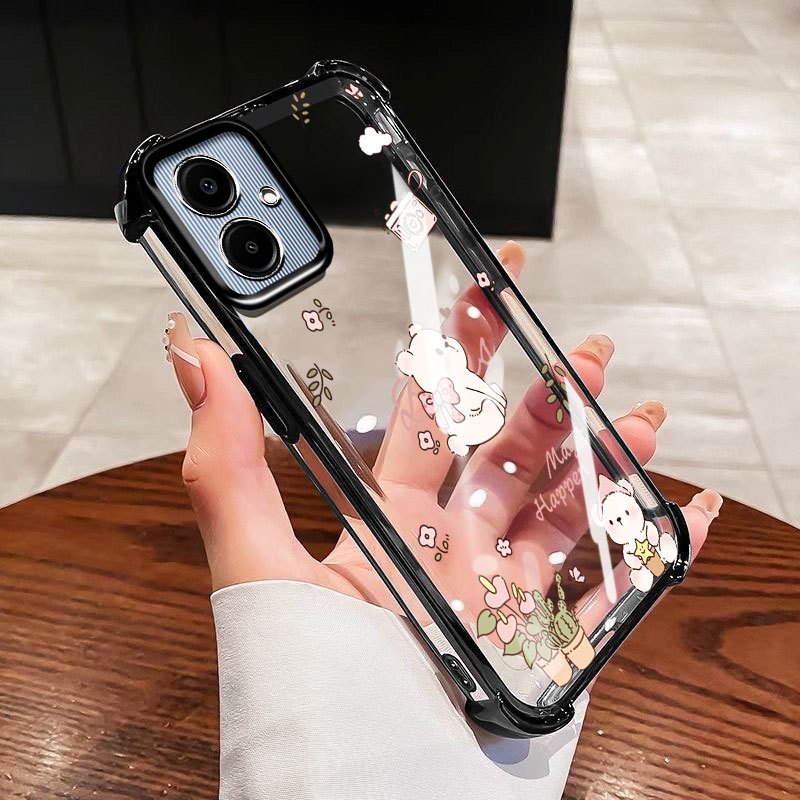 VRQR สําหรับ Samsung Galaxy A07 A06 4G 5G A05S A05 A04 A03 หมีน้อยและแมวโปร่งใสกันกระแทกโทรศัพท์ป้องกันกรณี ราคา ถูกที่สุด ดีลบีเคเค แกลเลอรีภาพที่ 8