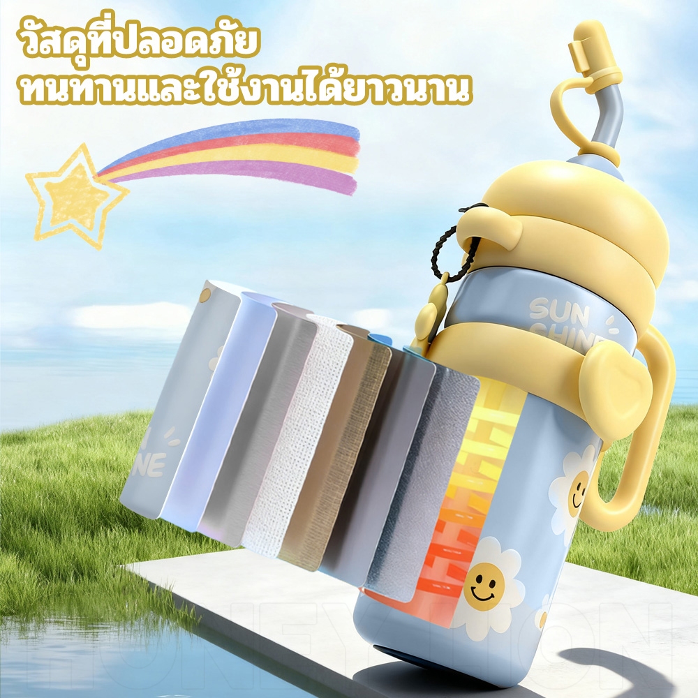 HoneyLion กระติกน้ำเครื่องดูดฝุ่น930ml สแตนเลส 316 เก็บน้ำแข็ง 24ชม. เก็บความร้อน 12ชม. - กันรั่ว ใช้เดินทาง เหมาะกับชาเย็นและกาแฟ - รูปที่ 4
