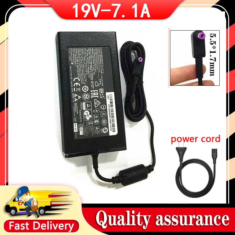 อะแดปเตอร์แล็ปท็อป 19V 7.1A 135W 5.5*1.7 มม.สําหรับ Acer Nitro 5 VN7-591G/592G N16C7 VX5-591G Power 