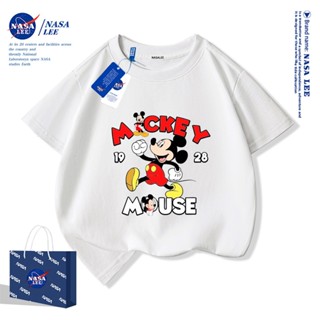 NASAเสื้อยืดแขนสั้นเด็ก Mickey Mouse ลายการ์ตูน ผ้าฝ้ายแท้ 1…