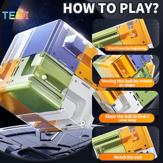 ⭐การจัดส่งในประเทศไทย⭐TEMI 3D Maze Magic Cube ปริศนา Rolling Ball ก้อนเขาวงกตของเล่นหกด้านความเครียด Reliever ของเล่นของขวัญสร้างสรรค์