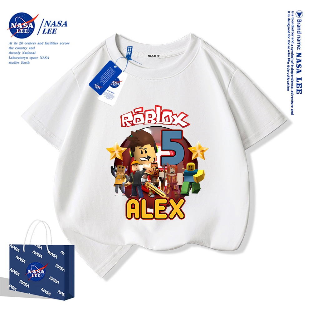 NASA เสื้อยืดเด็ก Robloxลายการ์ตูน 100% Cotton เสื้อเด็กผู้ชาย คุณภาพดี  สบายและนุ่ม พร้อมส่งจากกรุงเทพฯ